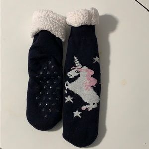 Unicorn Sherpa socks.